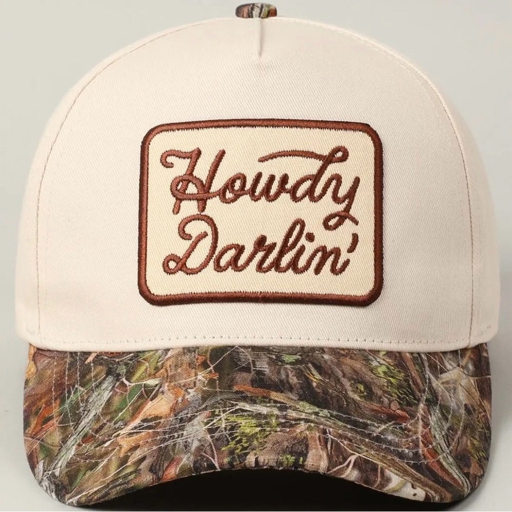 Cream and Camouflage Howdy Darlin' Caps - Picture 2 of 2